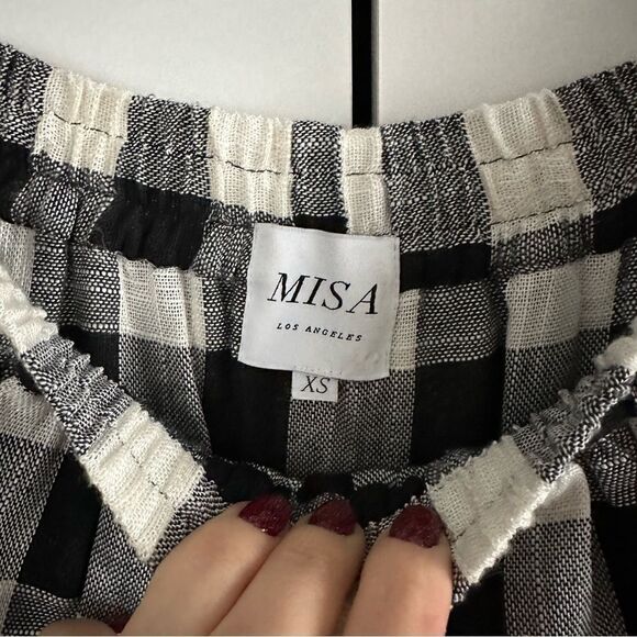 MISA Los Angeles Marielle Gingham Check Off The Shoulder Dress - Picture 6 of 8